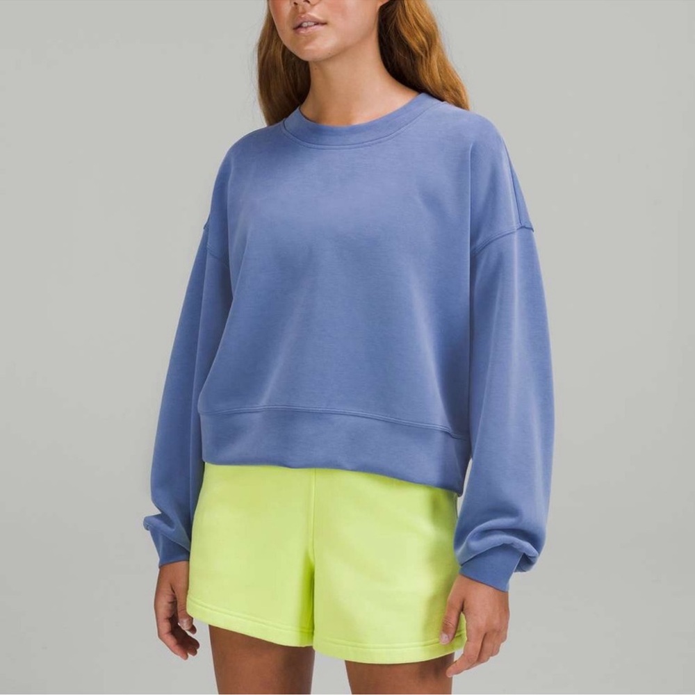 Lululemon Perfectly Oversized‎ Cropped Crew Softstreme Water Drop
